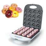 Mini Donut Maker, Machine for Kid-Friendly Breakfast, Snacks, Desserts & More with Non-stick Surface, Makes 16 Doughnuts