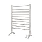 NORTTA Freestanding Towel Warmer 10 Bars Plug-in Option 3 Working Modes Brushed Stainless Steel 24" W 34" H