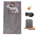 BREENHILL Sleeping Bag Liner, Camping Sheets & Travel Sheet, Hostels & Traveling Adult Sleep Sack for Backpacking, Hotels Lightweight Single & Double Camping Sleeping Bag Liners Grey