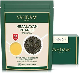 VAHDAM, Himalayan Pearls Green Tea Loose Leaf | 3.53 Oz (50 Cups) High Elevation Grown Green Tea Leaves From Himalayas | Pure Unblended Single Origin Green Loose Leaf Tea | Vacuum Sealed