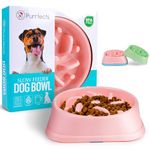 Purrfects Slow Feeder Dog Bowl (Candyfloss Pink) - Anti Choke, Anti Bloat - Dog slow feeder dog feeders to slow feeding dog bowls