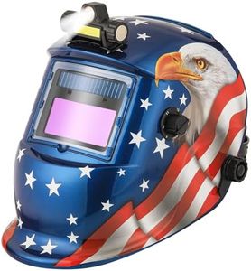 WALKEREN Welding Helmet Auto Darkening with LED Light Solar Powered Welder Hood with Adjustable Shade Range 4/9-13 for Mig Tig Arc Welding Mask (Blue Eagle II)