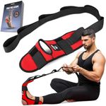 DMoose Fitness Foot & Calf Stretcher - Hamstring Stretcher for Plantar fasciitis, Achilles Tendonitis, & Heel Spurs - Yoga Stretching Strap for Lower Back Pain - Flex Strap for Physical Therapy