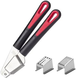 Westmark Knoblauchpresse, Inkl. zwei Presseinsätzen: fein + grob, Kunststoff/Rostfreier Edelstahl, Gallant Plus, Schwarz/Rot/Silber, 29392270