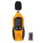 Cadrim Digital Sound Level Meter Portable Sound Meter Data Logger Decibel Noise Meter Tester 30-130dB Auto OFF Alarm Function Max/Min Hold Sound Measure LCD Screen 9V Battery Noise Measurement Tester