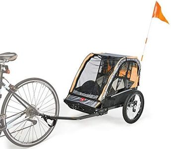Allen Sports Deluxe Steel 2-Child Bicycle Trailer and Stroller, Model AS2-O, Orange