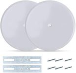 (Pack of 2) Airmont Products AP-12066, 5-inch Ceiling Blank-Up Cover with Center Screw, Fits 3-1/4" to 4" Electric Box, Adjustable Bracket for Screw Hole Spacing 1.75" to 3.5", White Metal