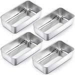 TeamFar Loaf Pan, 9¼" × 5" Bread Loaf Pans Meatloaf Pan Stainless Steel for Baking Bread Cake Lasagna, Healthy & Durable, Oven & Dishwasher Safe - Set of 4