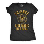 Womens Science Like Magic But Real Tshirt Funny Nerdy Teacher Tee Funny Womens T Shirts Nerd T Shirt for Women Funny Science T Shirt Women's Novelty T Black XL