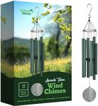 Nature’s Melody Aureole Tunes Wind Chimes – Outdoor Windchime with 6 Tubes Tuned to E Pentatonic Scale, 100% Rustproof Aluminum, Powder Finish & S Hook Hanger for Sympathy, Memorial Gift or Zen Garden