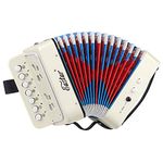 Eastar Accordion 10 Keys Button Educational Musical Instrument, Fully Function Lightweight Accordion, White