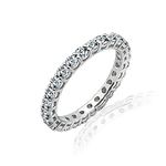 Platinum-Plated Sterling Silver All-Around Band Ring set with Round Swarovski Zirconia (1 cttw), Size 7