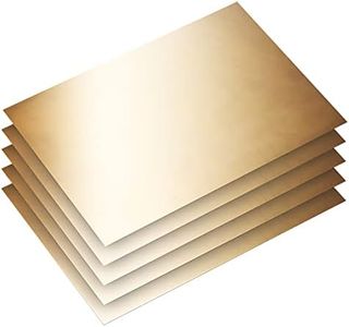 Brass Sheet, Brass Shim Stock Assortment, 6" Length x 4" Width, 0.001", 0.002", 0.003", 0.005" and 0.01" Thickness, Metal Sheets Plates 5 Pieces