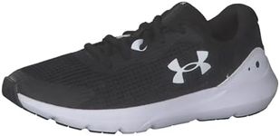 Under Armour Women's Surge 3 Running Shoe, Black (001)/White, 8.5