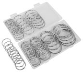 AMOSTBY Loose Leaf Binder Ring,60Pcs Assorted Sizes (1,1.2,1.5,2 Inch) Nickel Plated Steel Rings for Index Cards, Rings for Flash Cards，Classromm,Office,Home Decor