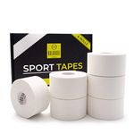 KALAHARI 6 x Sports Tape Zinc Oxide Tape white – 1.5in x 45ft - strong Adhesion - Sports Strapping Athletic Taping for Hiking, Weightlifting, Rugby, Football, Crossfit, Finger - Non-Stretch 100%Cotton