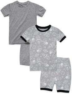 VAENAIT BABY"Kids Boys Viscose Pajamas Sea Space Rocket Print Pj 4pcs Set Colorful Grey+Universe JS