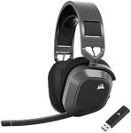 Corsair HS80 MAX WIRELESS Multiplatform Gaming Headset with Bluetooth - Dolby Atmos - Broadcast Quality Microphone - iCUE Compatible - PC, Mac, PS5, PS4, Mobile - Steel Grey