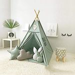 2020 Rongfa New Children Indoor Teepee Tent with Pompom Ball (Green)