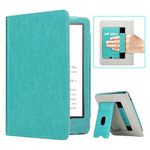 RSAquar Kindle Paperwhite Case for 11th Generation 6.8" and Signature Edition 2021 Released, Premium PU Leather Cover with Auto Sleep Wake, Hand Strap, Card Slot and Foldable Stand, Sky Blue