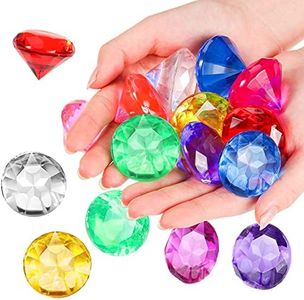 16 Pieces Acrylic Diamond Gems Pirate Round Treasure Toy Gems Colorful Treasure Round Gemstones Diamond Shaped Gemstones Large Acrylic Gems for Home Table Scatters Vase Fillers Party Decoration