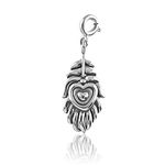 FOURSEVEN Mor Pankh Charm Pendant - Fits in Bracelets, Chains and Necklace - 925 Sterling Silver Jewellery for Men and Women (Best Gift for Him/Her)