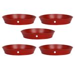 Kraft Seeds by 10CLUB Planters Bottom Trays (5 Pcs, 6*8 Inch , Red) | Suitable for Circular Pots | Heavy Duty Durable Plant Saucers | Gamla for Indoor Home Decor & Outdoor Balcony Garden