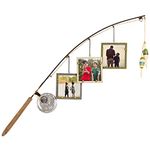 Young's Inc Wood Fishing Pole Triple Picture Frame, 4-Inch by 4-Inch