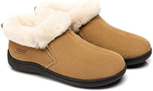 UGG AUSTRALIAN SHEPHERD Leather Sheepskin Ankle Unisex Shoes Daley Chestnut AU Ladies 13 / AU Men 11 / EU 44