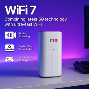 ZTE G5 WiFi 7 5G Router – 3600Mbps Dual Band, SIM Unlocked, 2.5GbE, 128 Devices