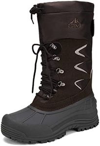 NORTIV 8 Men's Waterproof Winter Snow Boots Insulated,Brown/Black,7