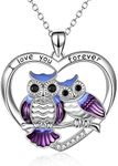 YAFEINI Sterling Silver Owl Necklace Mother Daughter Owl Lover Bird Pendant Necklace for Women Grandmother Daughter Mom