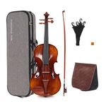 PERLMAN Classic Full Size 4/4 Violin With 1 Pernambuco Wood Bow, Rosin, Attractive Hard Case, 1 Fingerboard Sticker, 1 Violin Mute (PM 200)