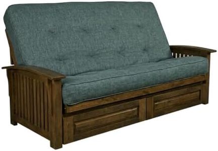 Starlight Canyon Home Blue Futons with Rustic Walnut Frame, Comfortable Mattress, Stylish and Durable Design for Living Room and Guest Space