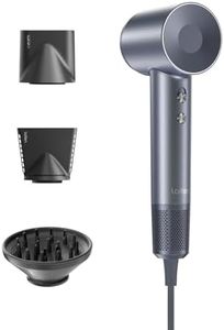 Laifen Swift Special Sèche-cheveux 200M d'Ions Négatifs Moteur Brushless 110K tr/min Séchage Rapide Contrôle Intelligent de Température 3 Buses Magnétique Bruit Réduit Cheveux Bouclés Lisses (Argent)