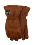 Watson Gloves Crazy Horse Grain Winter Glove - Water-Resistant Full-Grain Leather, Cotton Velvet Lining (Large)