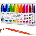 24 Colors Watercolor Paint Markers, Dual Tip Coloring Paint Markers Set Brush Pen and Fine Tip for Kid and Adult Coloring, Painting, Sketching and Drawing, School Supplies and Art Supplies