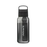 LifeStraw Go Series — BPA-Free Water Filter Bottle for Travel and Everyday Use Removes Bacteria, Parasites and Microplastics, Improves Taste, 1L Nordic Noir