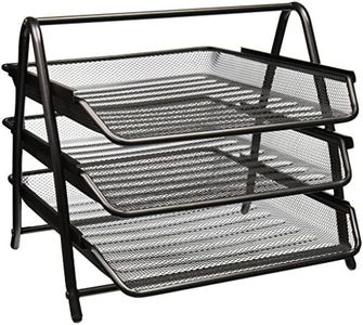 Greenco Letter Tray Desk Organizer, 3-Tier Mesh Paper Tray - Document, Letter, Office Paper Organizer for Desk - Paper Holder for Desk - Desk Tray -Desk Paper Organizer, Black