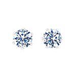 HIGHSPARK 925 Silver Solitaire Stud Earrings | 92.5 Sterling Silver & Round Brilliant Cubic Zirconia Tops for Men Women | Silver 3mm