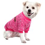 HuaLiSiJi Dog Jumper Small Dog Hoodie Dog Sweatshirt Chihuahua Jumper Dog Christmas Sweater, Fleece Inside, Soft Cozy, Colour Vibrant Easy to Take On and Off (Rose Red, Small)