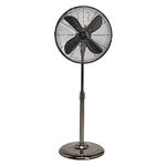 DecoBREEZE Pedestal Standing Floor Fan, 3 Speed Oscillating Fan with Adjustable Height, Pearl Black, Retro Fan, 16 inches