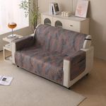 House of Quirk Polyester Sofa Cover Mat - Anti-Slip, Waterproof Couch Protector for Pets - Machine Washable Furniture Protector (Oakwood, 175x120cm, Two Seater)