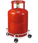 URBAN KRAFT Cylinder Trolley with Wheels | Stainless Steel Gas Cylinder Stand | Easy to Move LPG Cylinder Trolley | Strong & Durable Gas Cylinder Trolly