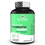 NATURYZ Triple Strength Probiotic 50 Billion CFU with Highest Pre-Probiotic 600 Mg | Chicory Root | 22 Nutrients for Gut Health | 24/7 Digestion | Supports in Occasional Constipation, Diarrhea, Gas & Bloating for Women & Men | No Refrigeration required - 60 Tablets