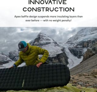Nemo Tensor Extreme Conditions Sleeping Pad, Long Wide 76x25 – Black/Citron