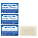 Dr. Bronner’s - Pure-Castile Bar Soap (Peppermint, 140g, 3-Pack) - Made with Organic Oils, For Face, Body and Hair, Gentle and Moisturizing, Biodegradable, Vegan, Cruelty-free, Non-GMO