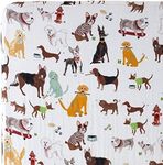 Little Unicorn Woof Fitted Crib Sheet | 100% Cotton Muslin | Super Soft | Sized for Standard Baby Crib & Toddler Mattress | Machine Washable | 52” x 28” x 9”