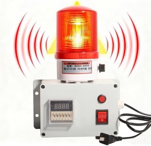 Shengbowi Industrial Sound Light Alarm 110V 105dB High Low Pressure Cycle Timer Flashing Factory Sump Pump Timing Siren Timed Auto Repeat Function Heavy Duty Facility Safety Factory Office Emergency