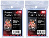 Ultra Pro Soft Card Sleeves 100 pack 2 5/8 x 3 5/8 inches Standard Size Trading Card Games Clear (200 (2 packs))